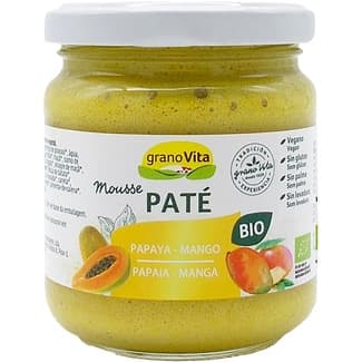 Mousse paté de papaya y mango ecológico sin gluten y sin aceite de palma tarro 175 g -