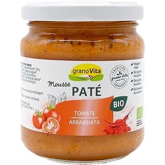 Mousse paté de tomate arrabbiata ecológico, sin gluten y sin aceite de palma tarro 175 g -