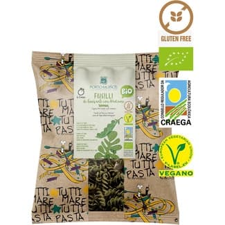 Fussili ecológicos de guisante con wakame sin gluten envase 200 g -