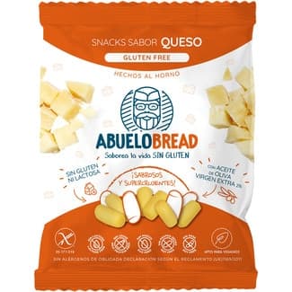 Snacks de pan con sabor a queso y aceite de oliva virgen extra, sin gluten y sin lactosa bolsa 50 g apto para veganos -