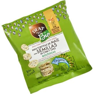 Bio mini tortitas ecológicas de maíz con semillas de chía y lino sin gluten bolsa 50 g -
