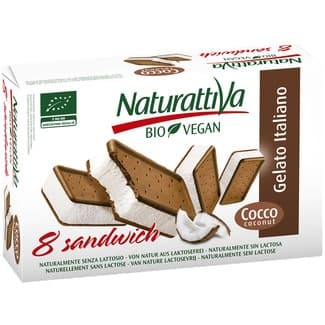 Bio Vegan sandwich vegano de coco ecológico y sin lactosa estuche 8 unidades -