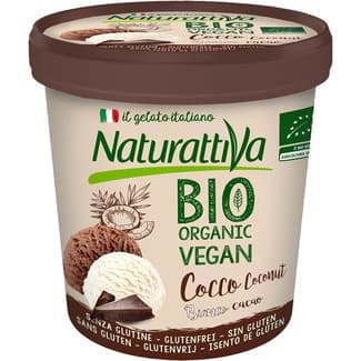 Bio Organic Vegan helado de coco y cacao ecológico y sin gluten tarrina 300 g -