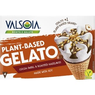 Helado vegano de soja y vainilla con cacao y avellanas sin lactosa envase 4 unidades -