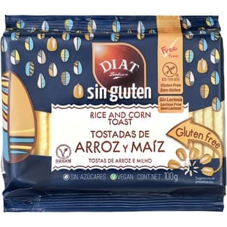 Tostadas de arroz y maíz sin gluten y sin lactosa paquete 100 g -