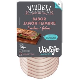 Lonchas veganas sabor jamón con aceite de coco y vitamina B12 sin gluten, sin lactosa envase 100 g -