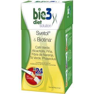 Svetol & Biotina café verde, alcachofa, piña, fibra de naranja, té verde y Phaseolus envase 24 sobres -