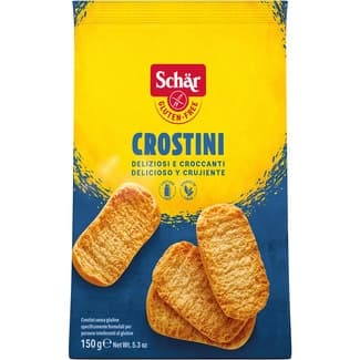 Crostini panecillos tostados sin gluten y sin lactosa envase 150 g -
