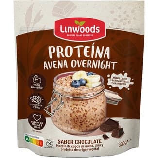 Proteína avena Overnight copos de avena chía y proteína de origen vegetal sabor chocolate envase 300 g -
