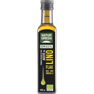 Aceite de lino Flax ecológico de primera presión en frío botella 250 ml -