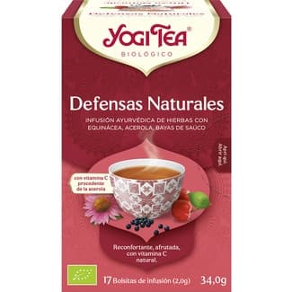 Infusión ayurvédica ecológica de hierbas con equinácea, acerola y bayas de saúco estuche 17 bolsitas sin gluten -