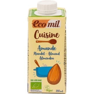 Cuisine crema de almendra ecológica para cocinar sin lactosa y sin gluten envase 200 ml -