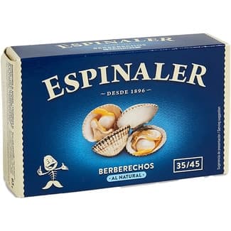 Berberechos al natural 35-45 piezas lata 63 g neto escurrido -