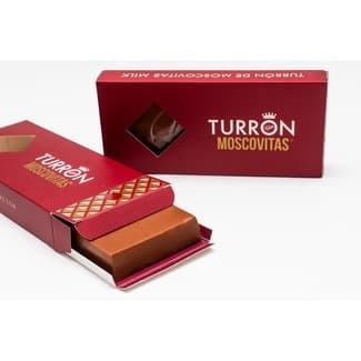 Pastas de fina masa de almendra y nata con cobertura de chocolate y turrón estuche 250 g -