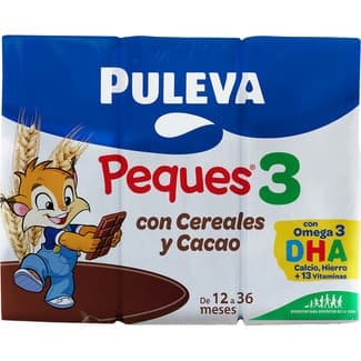 3 preparado lácteo con cereales y cacao sin aceite de palma de 12 a 36 meses briks 200 ml pack 3x200ml -