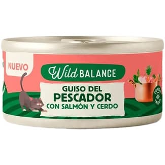 Comida húmeda para gatos adultos guiso de pescador salmón y cerdo lata 80 g -