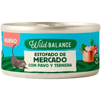 Comida húmeda para gatos adultos estofado de mercado pavo y ternera lata 80 g -