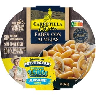 Fabes con almejas Gourmet receta tradicional sin gluten bol 350 g -