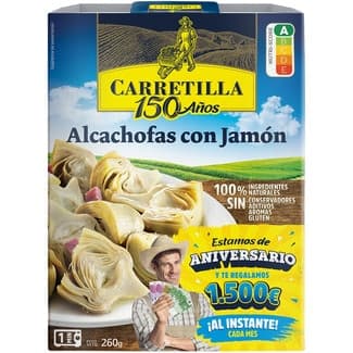 Alcachofas con jamón sin gluten estuche 260 g -