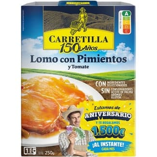 Lomo con pimientos y tomate sin gluten envase 250 g -