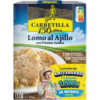 Lomo al ajillo con patatas asadas sin gluten envase 250 g -