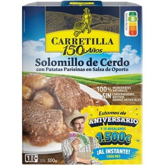 Solomillo de cerdo con patatas parisinas en salsa de oporto envase 300 g neto escurrido -