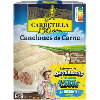 Canelones de carne envase 375 g -