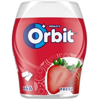 Chicles de fresa sin azúcar 46 unidades bote 64 g -
