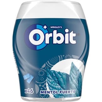 Chicles sabor mentol fuerte sin azúcar 46 unidades bote 64 g -