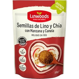 Semillas de lino y chía con manzana y canela molidas en frío sin gluten envase 200 g -