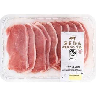 Cinta de lomo corte fino extra de cerdo 50% Duroc bandeja 350 g -