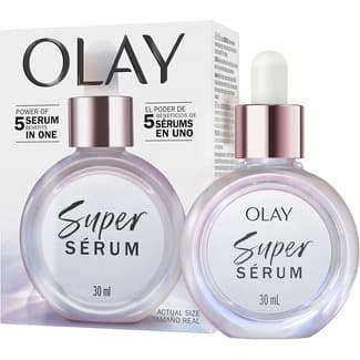 Sérum facial Super 5 beneficios en 1 mejora la textura de la piel, tono más uniforme dosificador 30 ml piel más firme, líneas visiblemente más suaves e hidratación duradera -