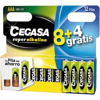 Pila super alcalina AAA (LR03) 1,5v blister 8 unidades -