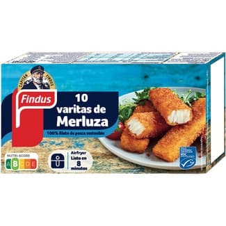 Varitas de merluza empanada 8 unidades caja 250 g -