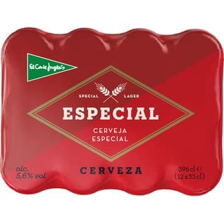 Cerveza rubia Especial tipo Lager pack 12 latas 33 cl -