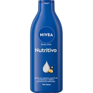 Body milk Nutritivo 5 en 1 Cuidado Completo con aceite de almendras y vitamina E frasco 400 ml para piel seca y muy seca -