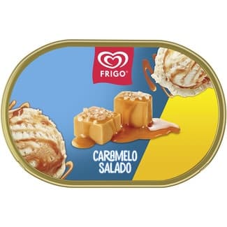 Helado Caramelo salado, sabor nata, salsa de caramelo salado y trozos de caramelo tarrina 900 ml -