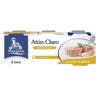 Atún claro en aceite vegetal pack 6 latas 52 g neto escurrido -