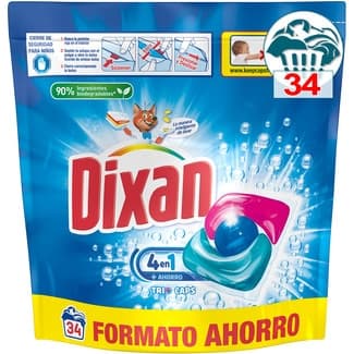 Detergente cápsulas Total 3 + 1 Trio Caps bolsa 34 cápsulas -