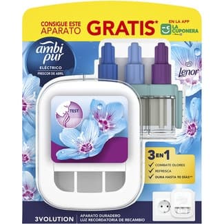 Ambientador eléctrico frescor de Abril 3 fragancias aparato + recambio -