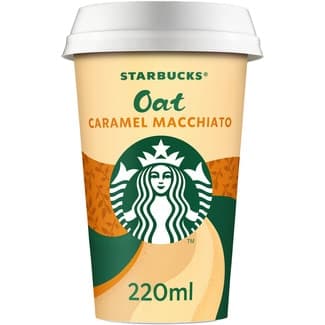Oat Caramel Macchiato bebida láctea de café con bebida de avena y caramelo vaso 220 ml -