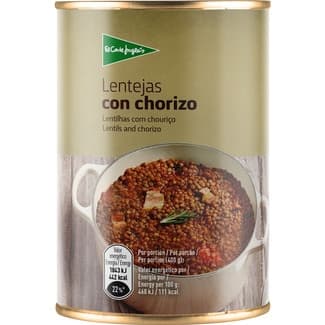 Lentejas con chorizo lata 400 g -