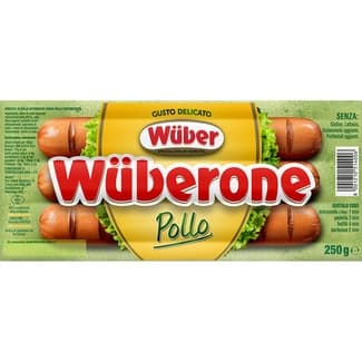 Salchichas de pollo Wüberone 3 piezas paquete 250 g -
