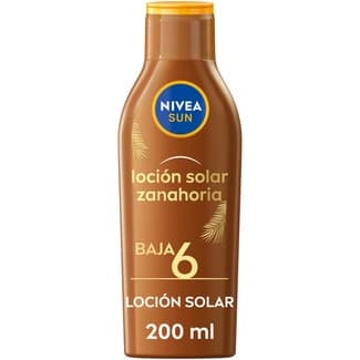 Loción solar zanahoria bronceado intenso SPF-6 frasco 200 ml resistente al agua -