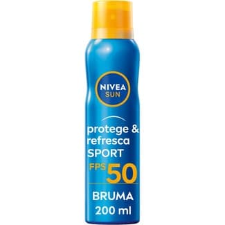 Protege & Refresca Sport loción bruma solar invisible SPF-50 spray 200 ml extra resistente al agua, resistente al sudor -