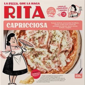 Caprichosa pizza con jamón cocido y parmesano reggiano estuche 430 g -