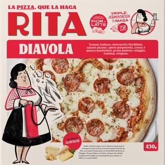 Diavola pizza con crema de quesos estuche 470 g -