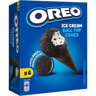 Cono de helado sabor vainilla con trozos de galletas de cacao 4 unidades estuche 400 ml -