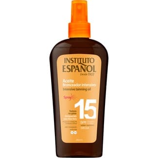 Aceite bronceador intensivo SPF-15 enriquecido con aloe vera spray 250 ml -