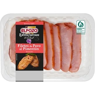 Extratiernos del Chef filetes de pavo marinados al pimentón peso aproximado bandeja 500 g -
